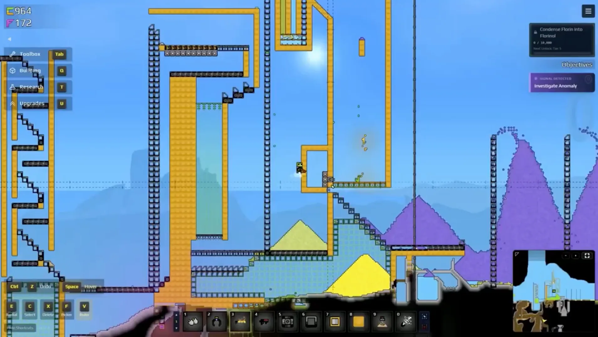 Sandustry gameplay: a sand factory with conveyors