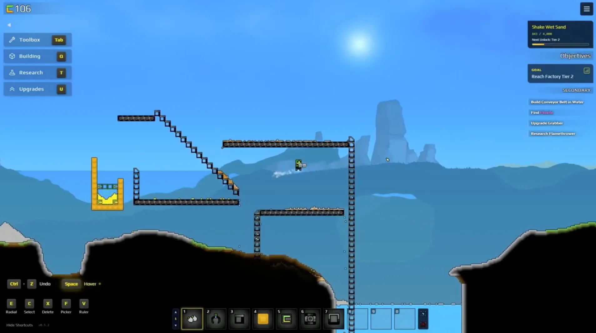 Sandustry gameplay: digging and processing sand
